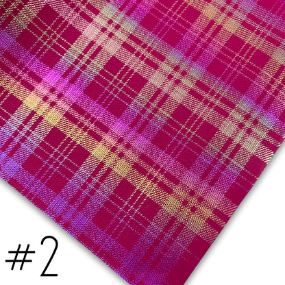 Plaid Iridescent Faux Leather - Half Yard Roll