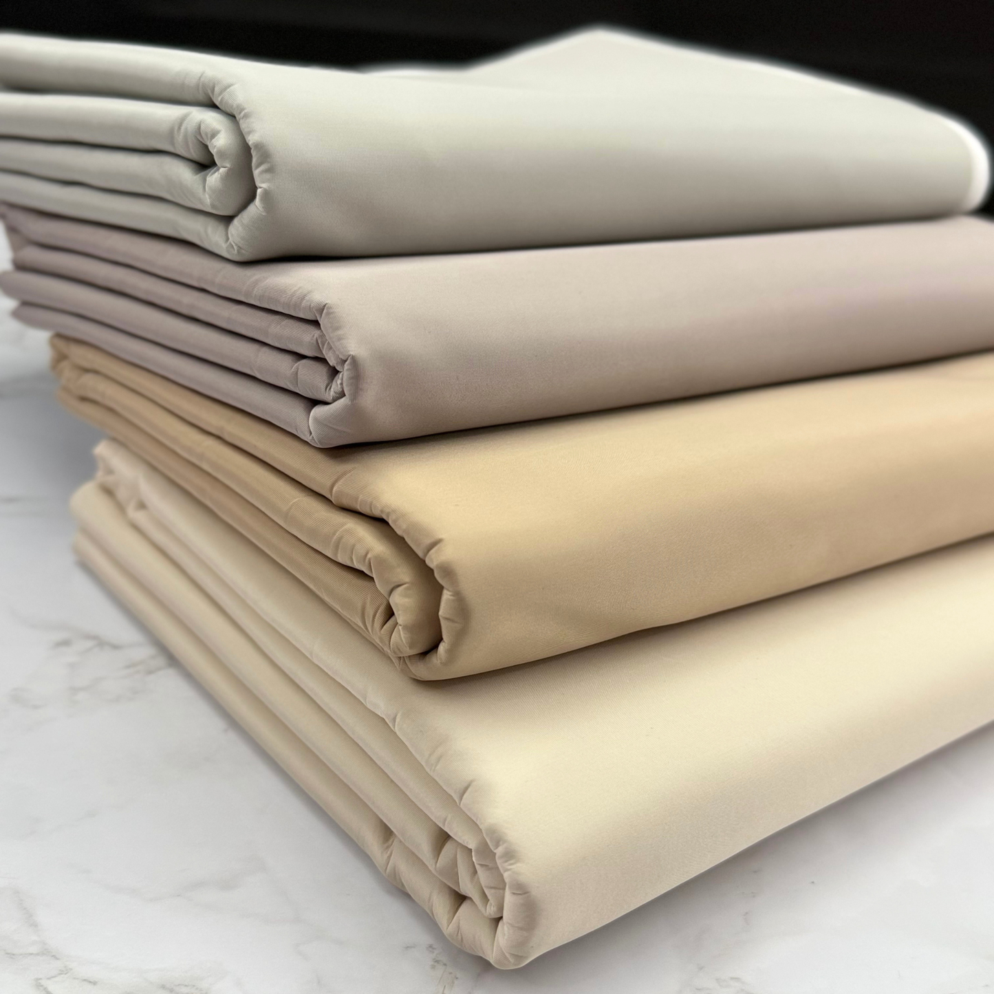 Linen Khaki Beige Light Gray Solid Color HydroReminisce™ Luxury Fabric (BONDED POLYESTER)