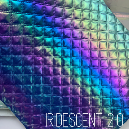 Diamond Iridescent Quilted Faux Leather Half Yard Roll