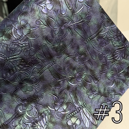 Multi Tonal Garden of Wings Embossed Faux Leather Half Yard Roll