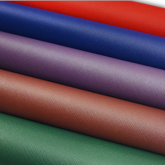 NEW COLORS APRIL 2026 Luxe Saffiano Crosshatch PU/PVC Faux Leather Solid Colors