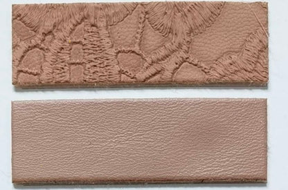 TAUPE "Embossed Blooms" Faux Leather Half Yard Roll