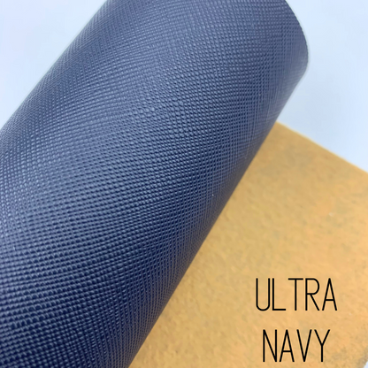 Saffiano Crosshatch Faux Leather Solid Colors - 1/3 yard Rolls