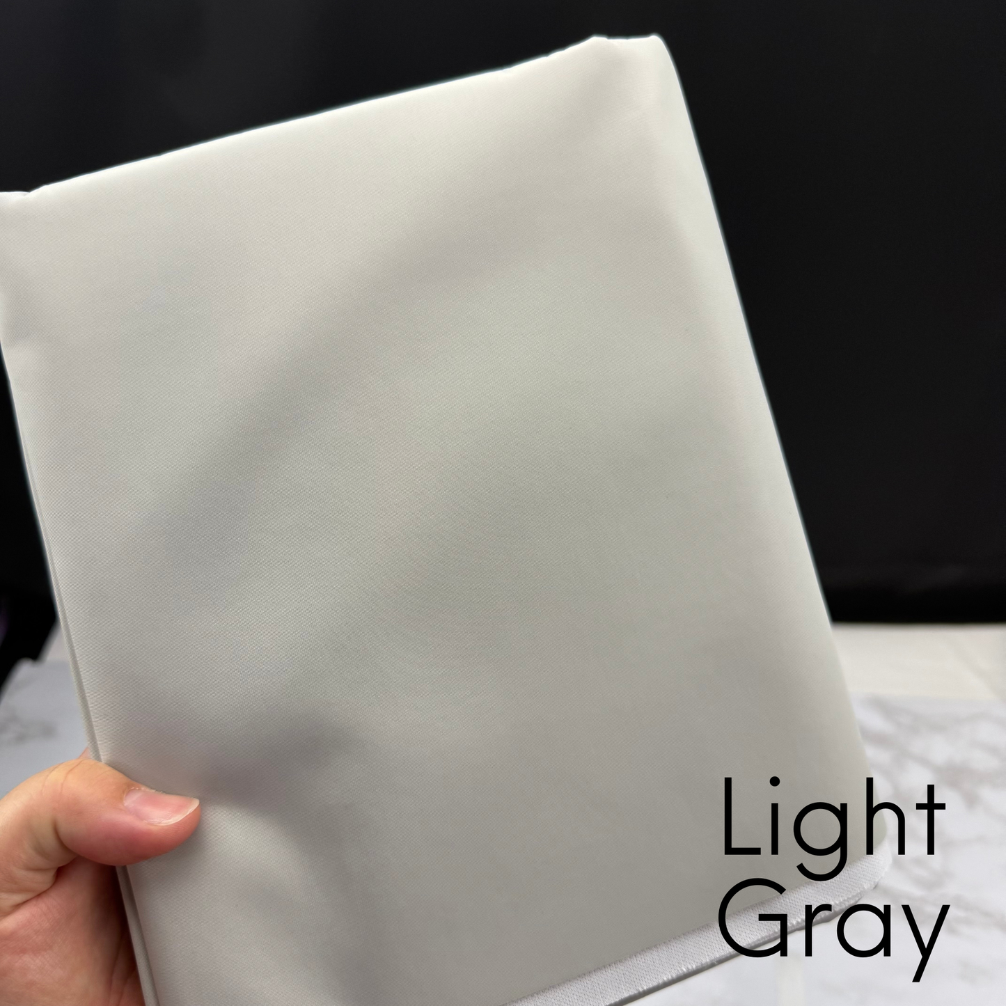Linen Khaki Beige Light Gray Solid Color HydroReminisce™ Luxury Fabric (BONDED POLYESTER)
