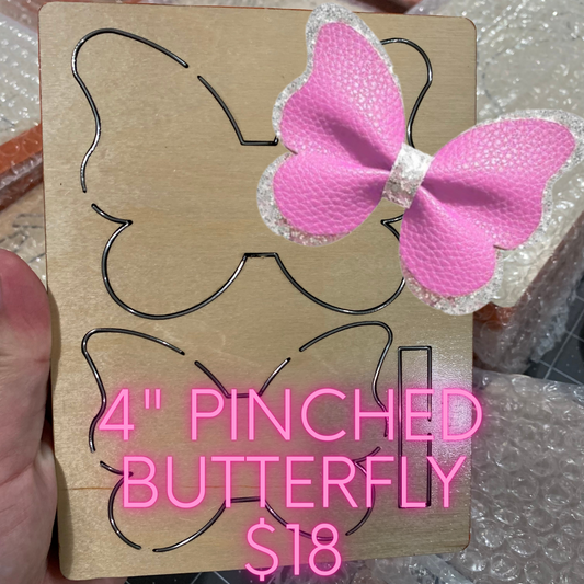 4" Double Layer Pinched Butterfly Wooden diecut