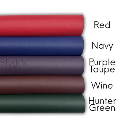NEW COLORS APRIL 2026 Luxe Saffiano Crosshatch PU/PVC Faux Leather Solid Colors