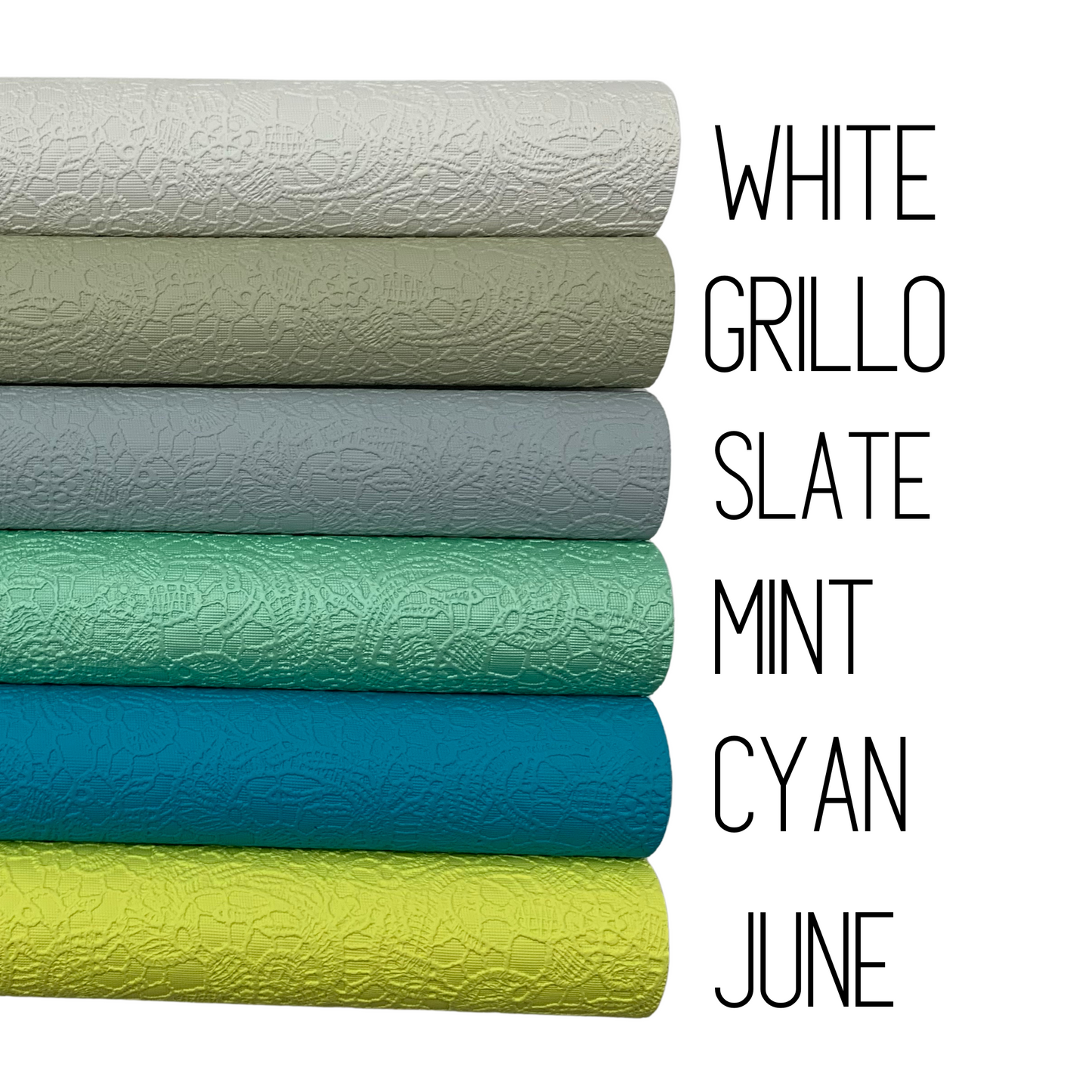 Paisley Lace Floral Embossed Faux Leather - Sheets and 1/3 Yard Rolls