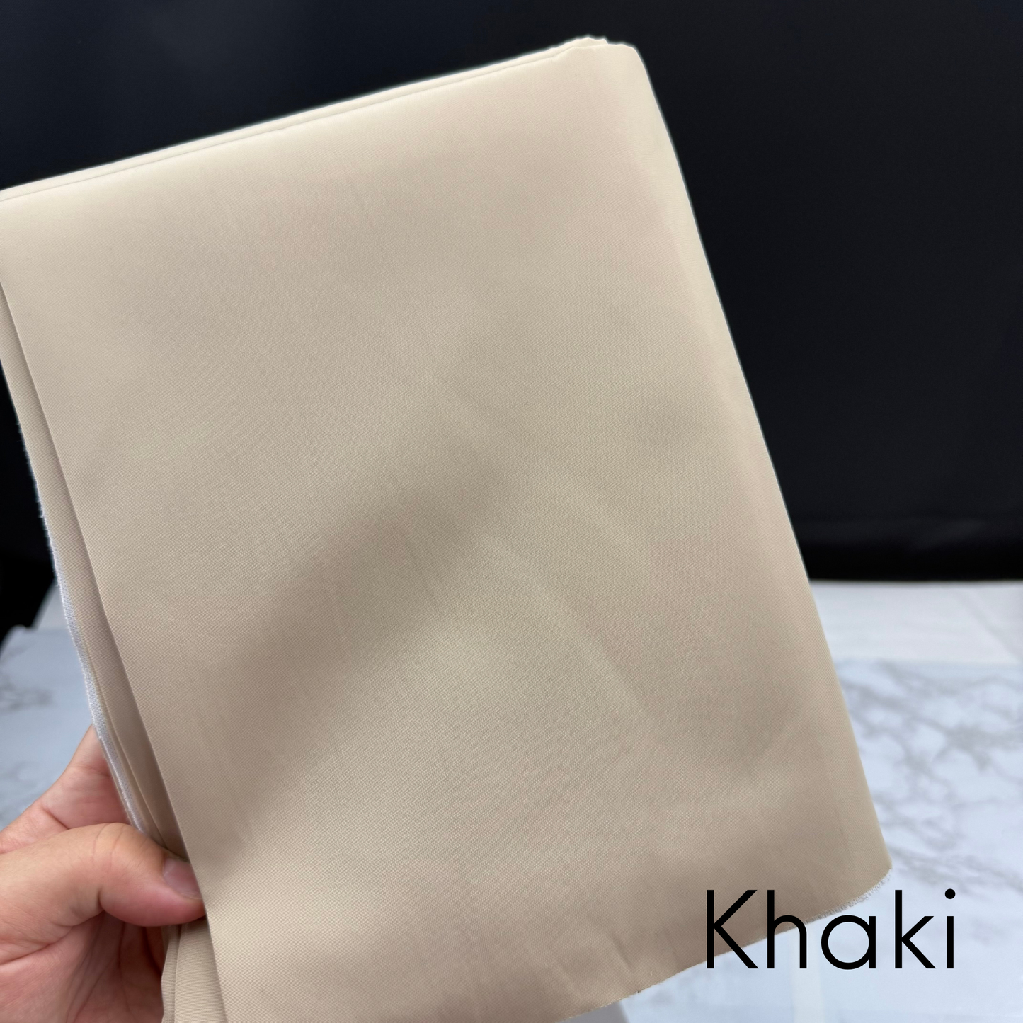 Linen Khaki Beige Light Gray Solid Color HydroReminisce™ Luxury Fabric (BONDED POLYESTER)