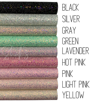 PEARL GLAM Chunky Glitter Faux Leather with Soft Felt Backing
