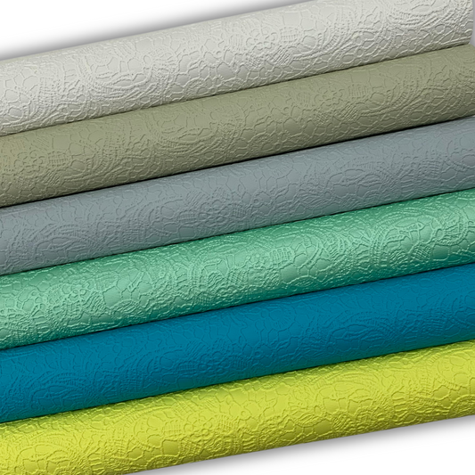 Paisley Lace Floral Embossed Faux Leather - Sheets and Rolls