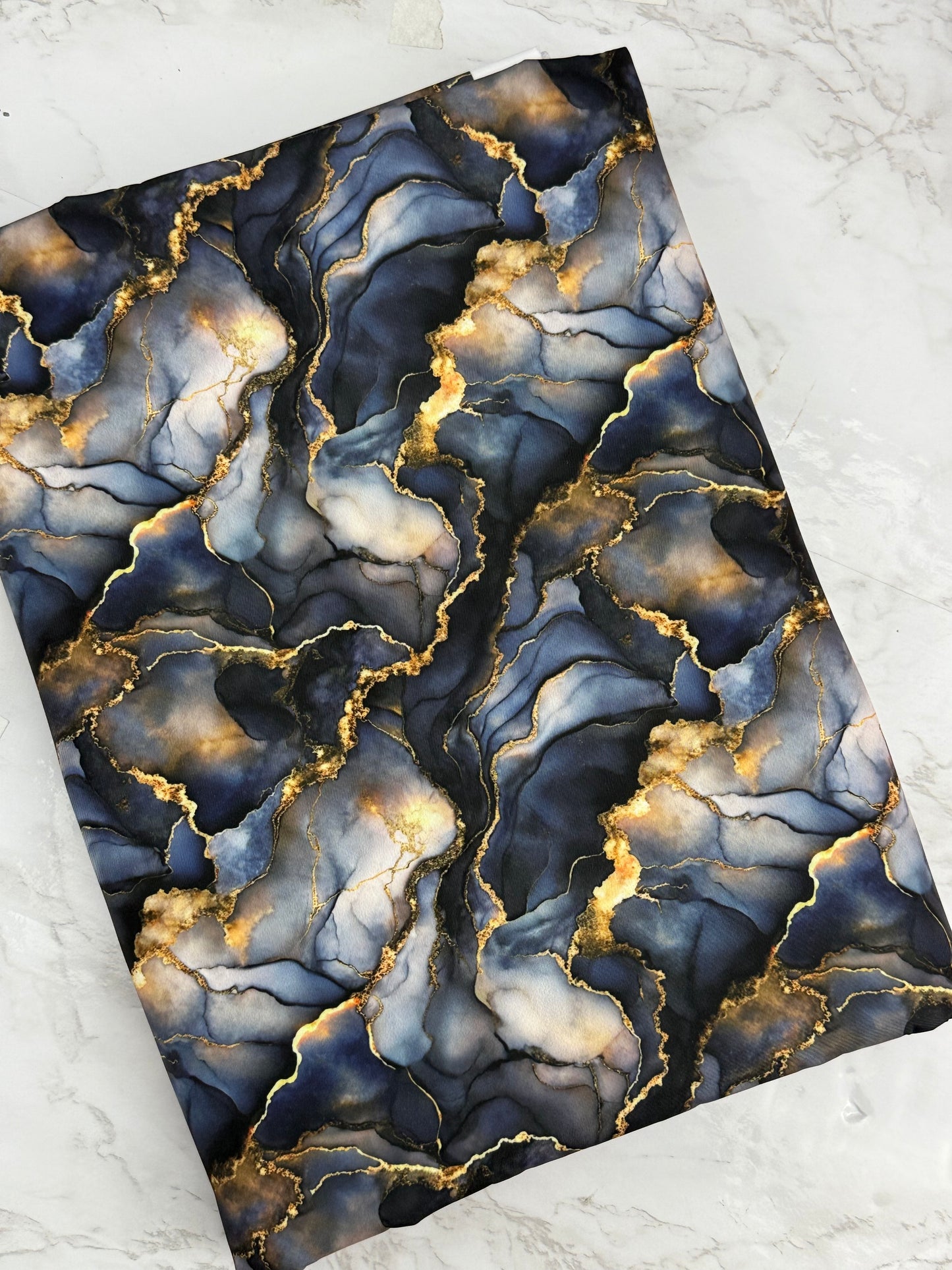 Black Marble HydroReminisce™ Bonded Polyester Waterproof Fabric