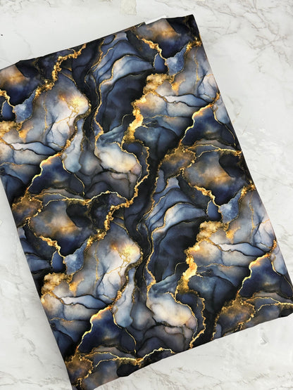 Black Marble HydroReminisce™ Bonded Polyester Waterproof Fabric