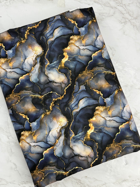 Black Marble HydroReminisce™ Bonded Polyester Waterproof Fabric