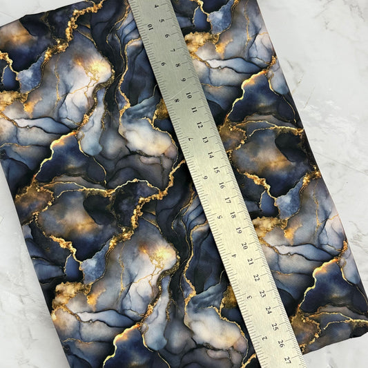 Black Marble HydroReminisce™ Bonded Polyester Waterproof Fabric