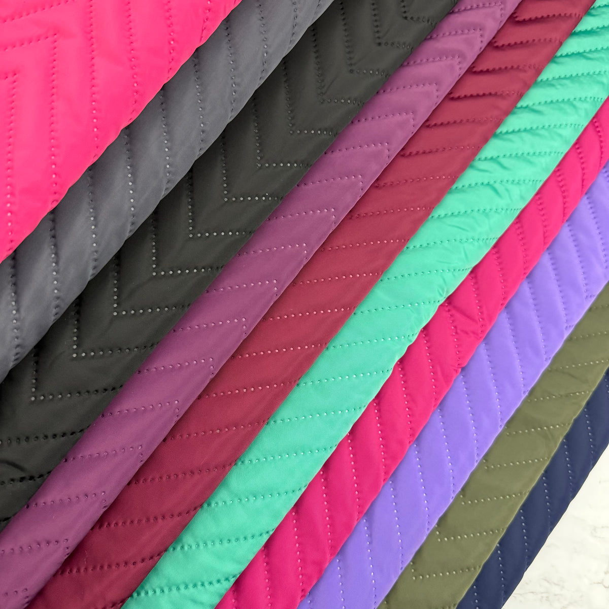 Chevron Quilted Water Resistant Fabric