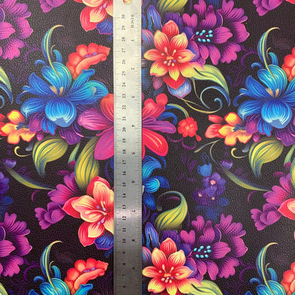 Neon Floral Large scale Pebble Vinyl Custom Print