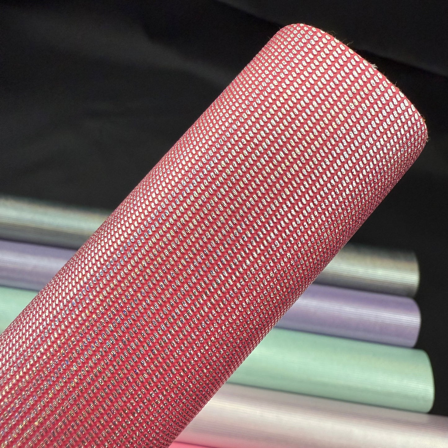 Prism Glint Textured Faux Leather Half Yard Rolls