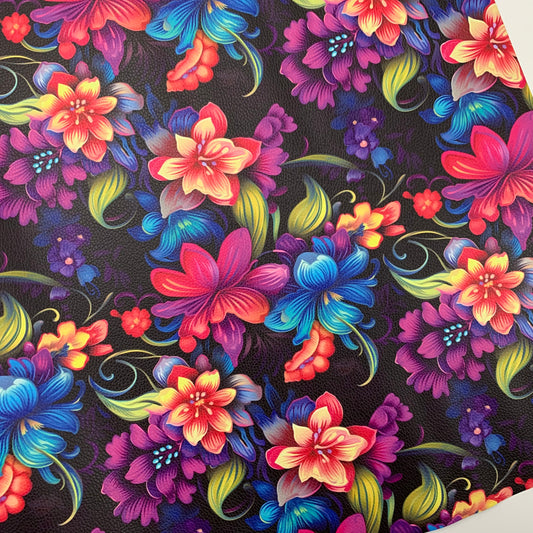 Neon Floral Large scale Pebble Vinyl Custom Print