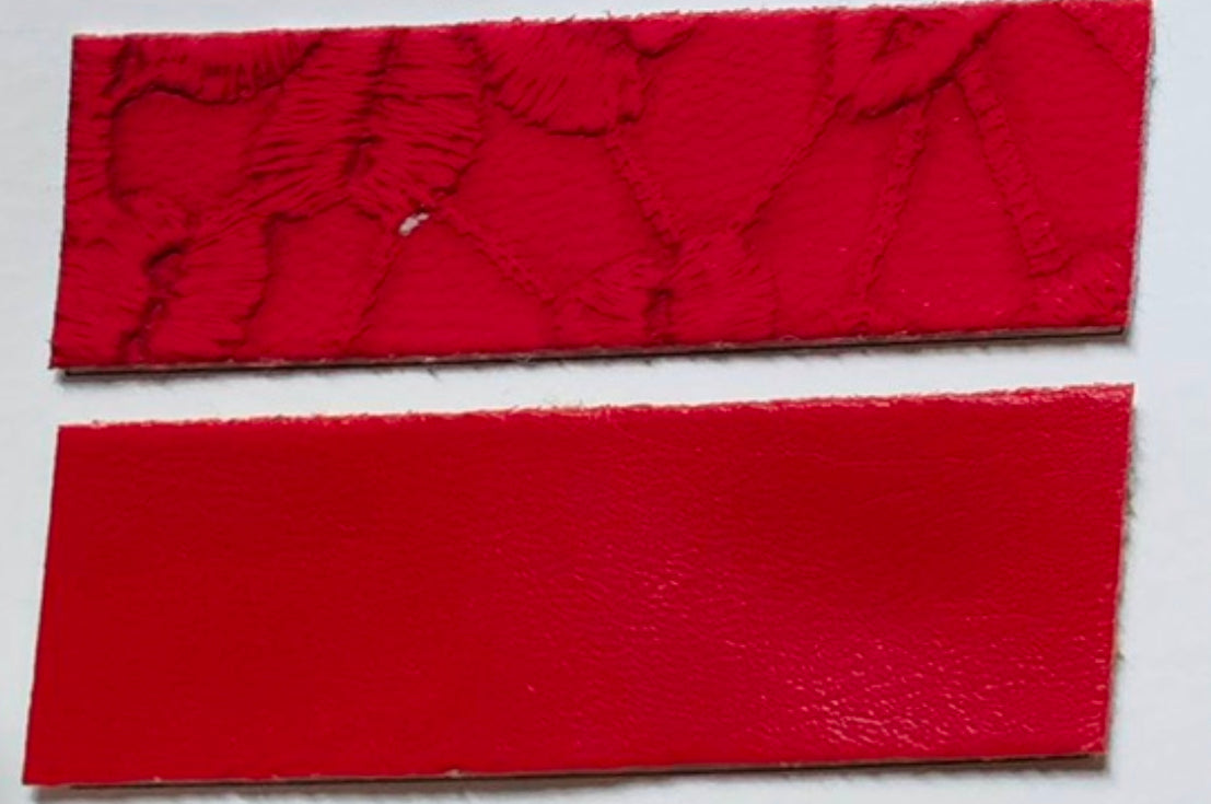 SCARLET "Embossed Blooms" Faux Leather Half Yard Roll
