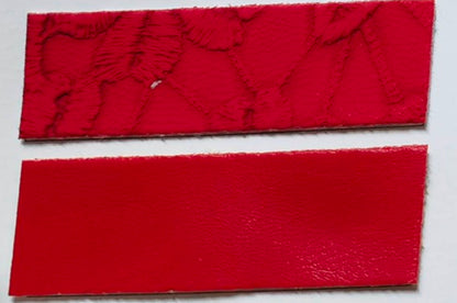 SCARLET "Embossed Blooms" Faux Leather Half Yard Roll