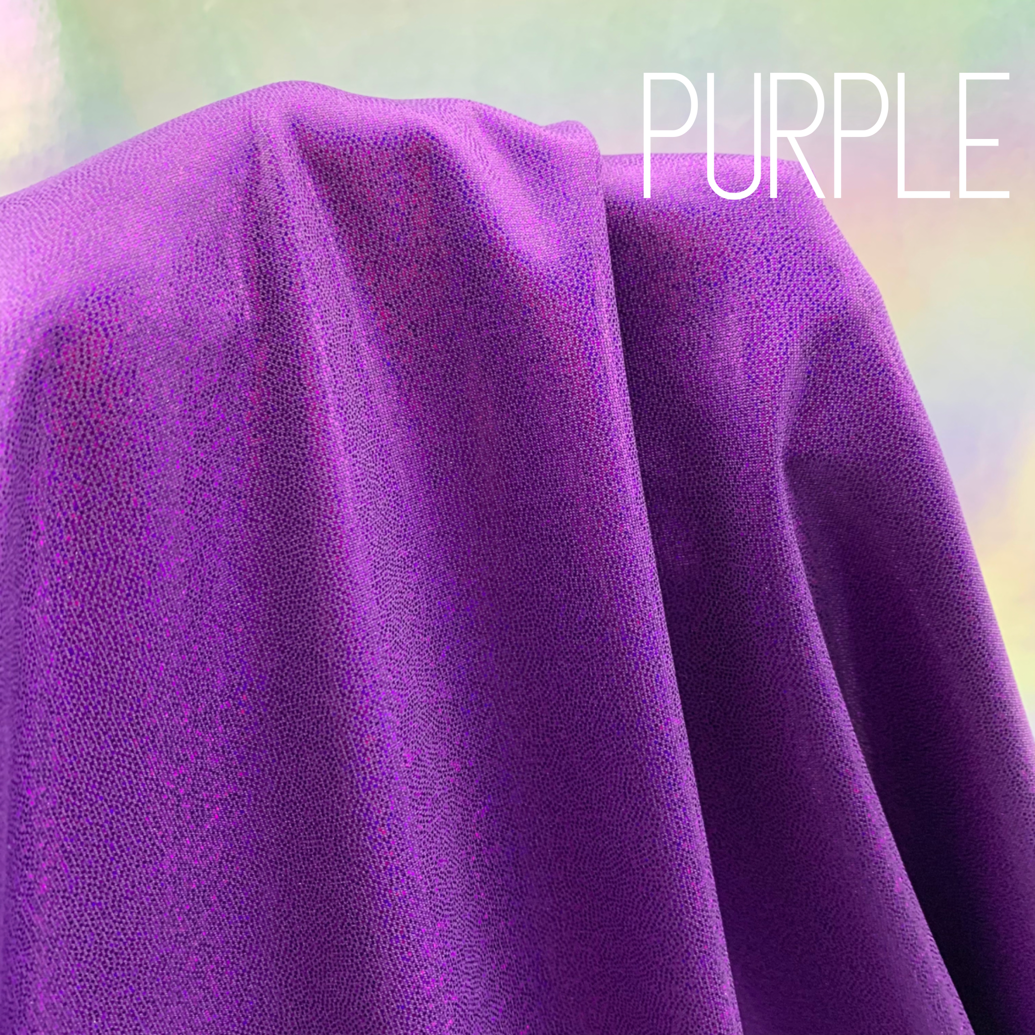 Purple Mini Dazzle Hologram Mystique Polyester Spandex Four Way Stretc ...