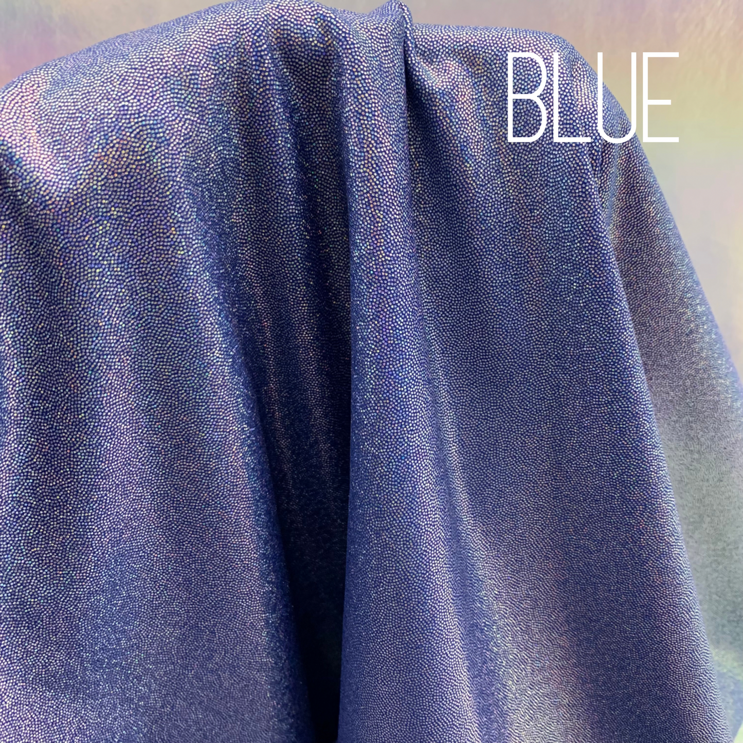 Blue Mini Dazzle Hologram Mystique Polyester Spandex Four Way Stretch Fabric