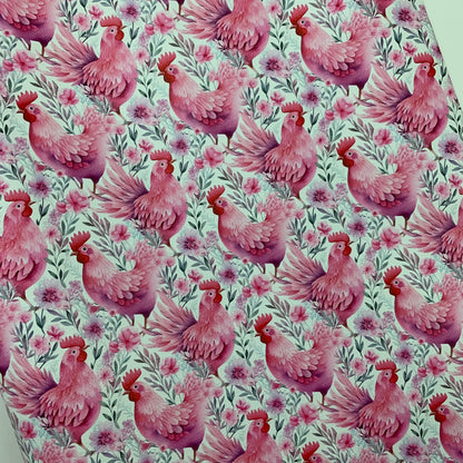 Pink Chicken Large scale Pebble Vinyl Custom Print