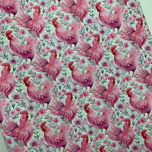 Pink Chicken Large scale Pebble Vinyl Custom Print