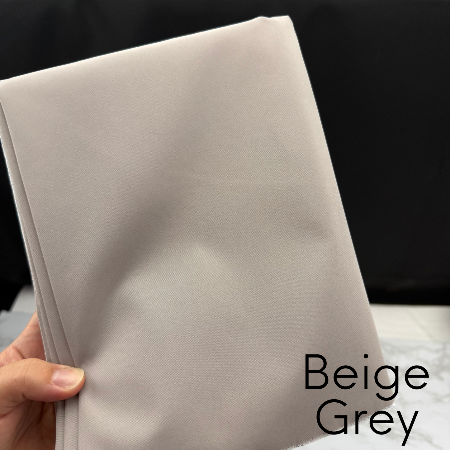 Linen Khaki Beige Light Gray Solid Color HydroReminisce™ Luxury Fabric (BONDED POLYESTER)