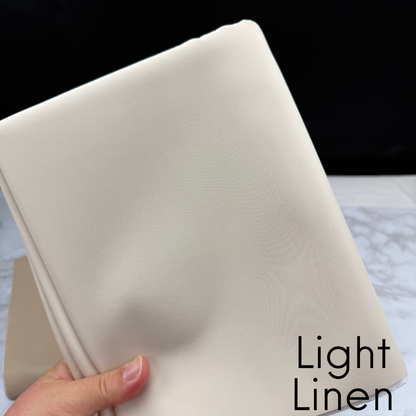 Linen Khaki Beige Light Gray Solid Color HydroReminisce™ Luxury Fabric (BONDED POLYESTER)