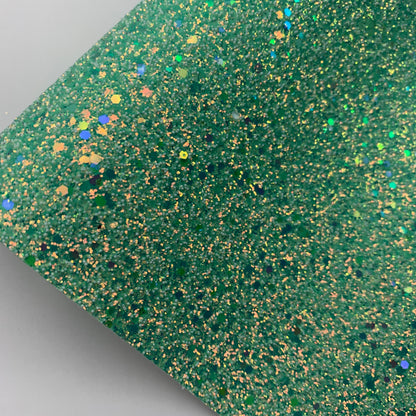 PEARL GLAM Chunky Glitter Faux Leather with Soft Felt Backing
