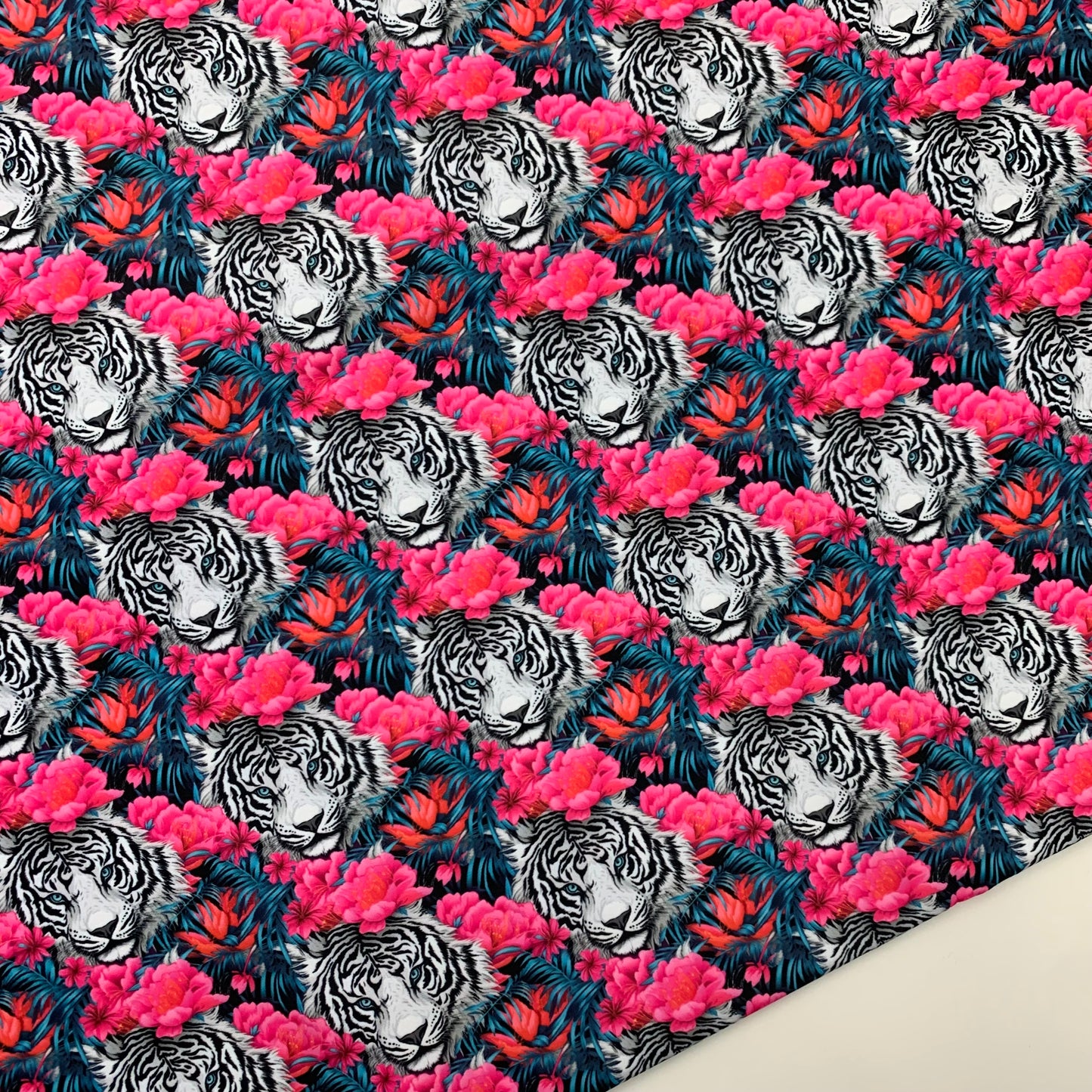 White Tiger Print HydroReminisce™ Waterproof Luxury Fabric - R1 Retail