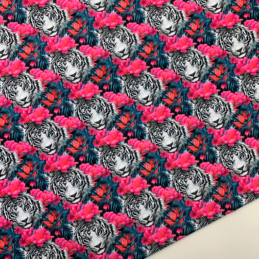 White Tiger Print HydroReminisce™ Waterproof Luxury Fabric - R1 Retail