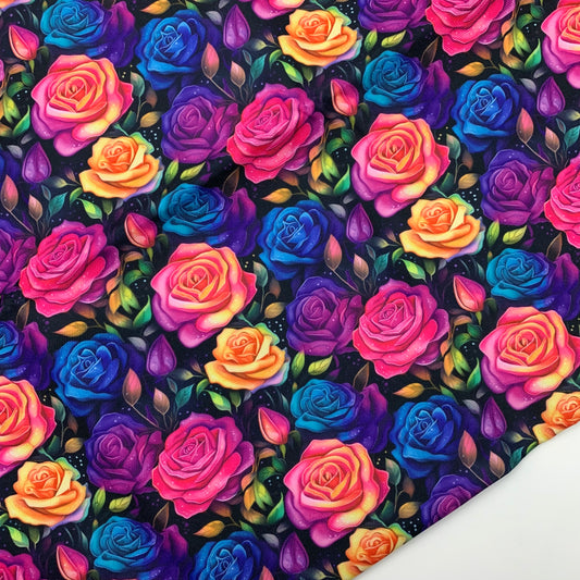 Neon Roses Print H2ONoMo™ Water Resistant Canvas  - R1 Retail