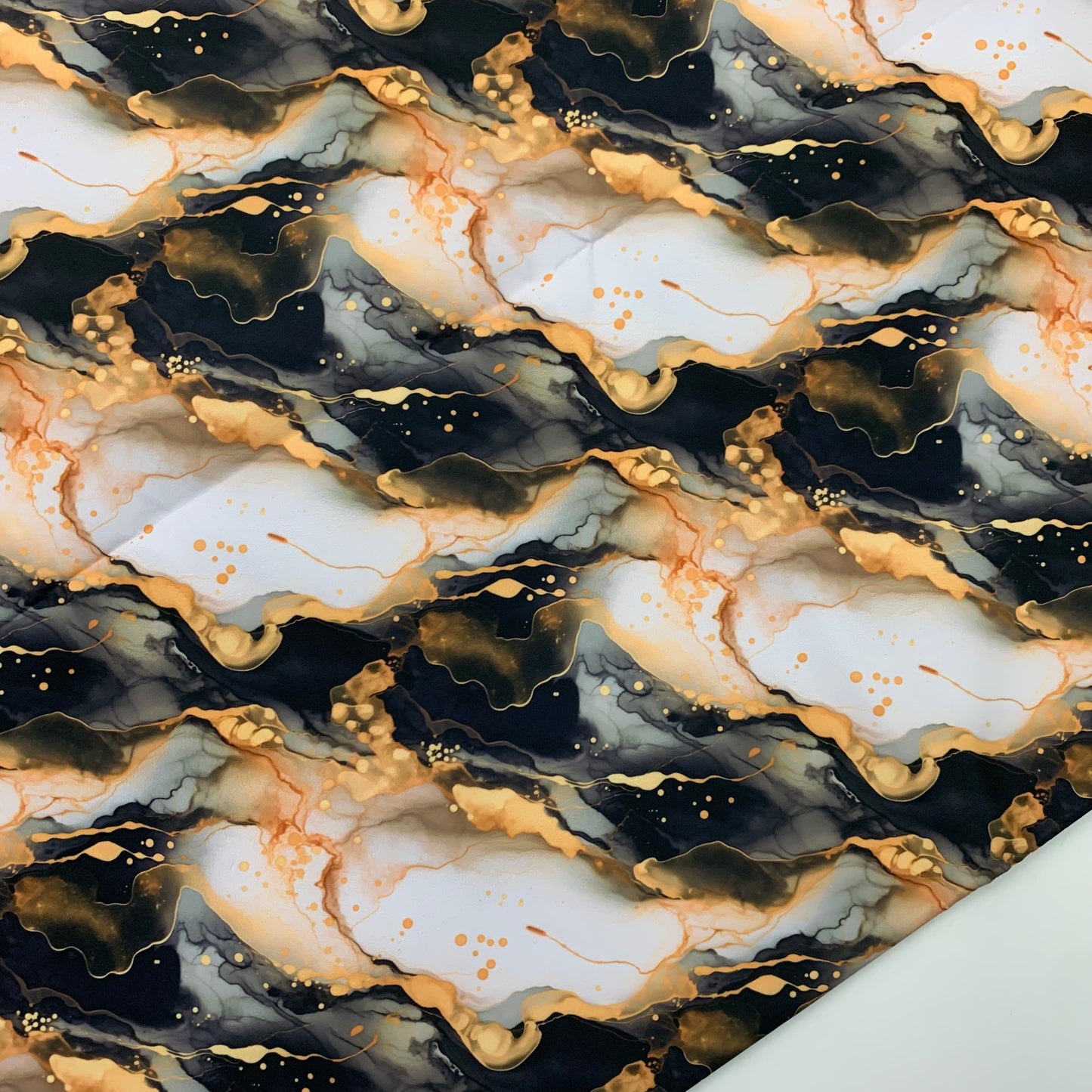 Black Marble Print HydroReminisce™ Waterproof Luxury Fabric