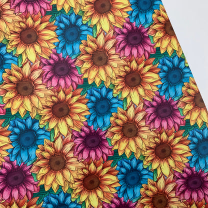 Colorful Sunflowers Large scale Smooth Vinyl Custom Print