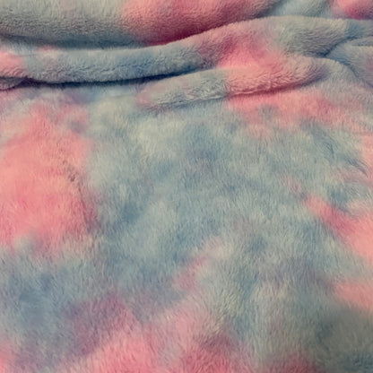 #6 Tie Dye Faux Rabbit Fur Fluffy Plush Two Way Stretch Polyester Fabric SUPER SOFT