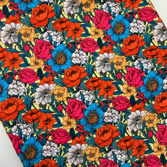 Bright Floral Print HydroReminisce™ Waterproof Luxury Fabric - R1 Retail