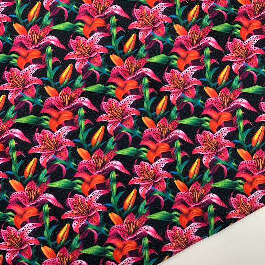 Tiger Lillies Print H2ONoMo™ Water Resistant Canvas