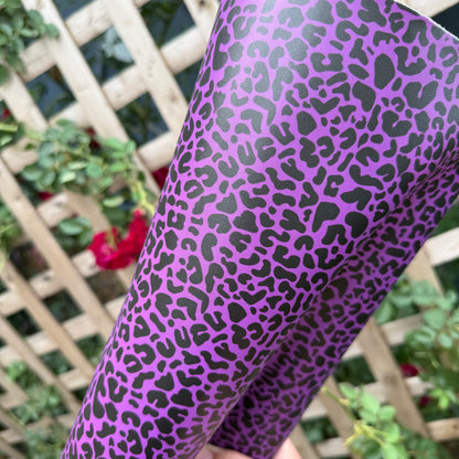 Purple Leopard Lambskin Smooth Vinyl Medium Scale Half Yard Roll