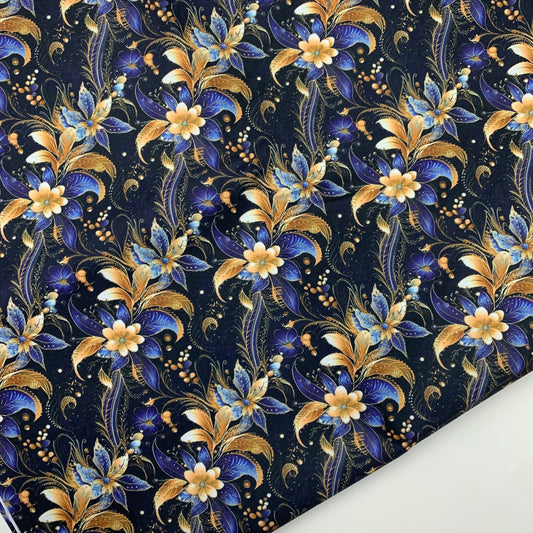 Batik style Floral Tropics Print H2ONoMo™ Water Resistant Canvas  - R1 Retail