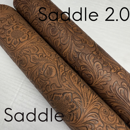 Tooled Blooms Embossed Faux Leather
