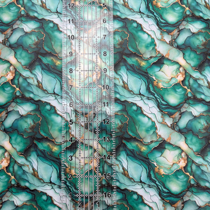 Emerald Marble Lambskin Smooth Vinyl Medium Scale Half Yard Roll