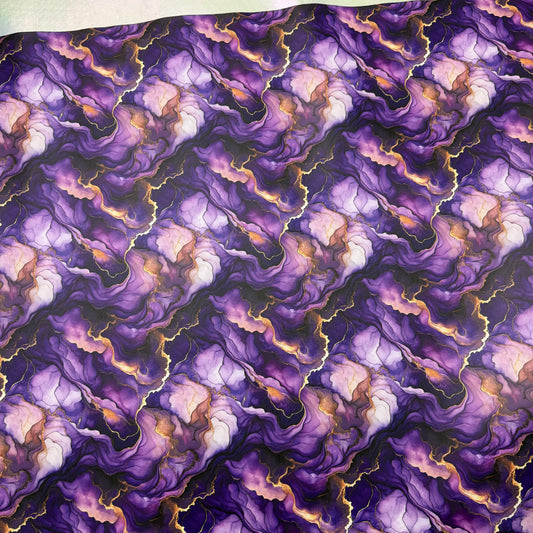 Purple Marble Lambskin Smooth Vinyl Medium Scale Half Yard Roll