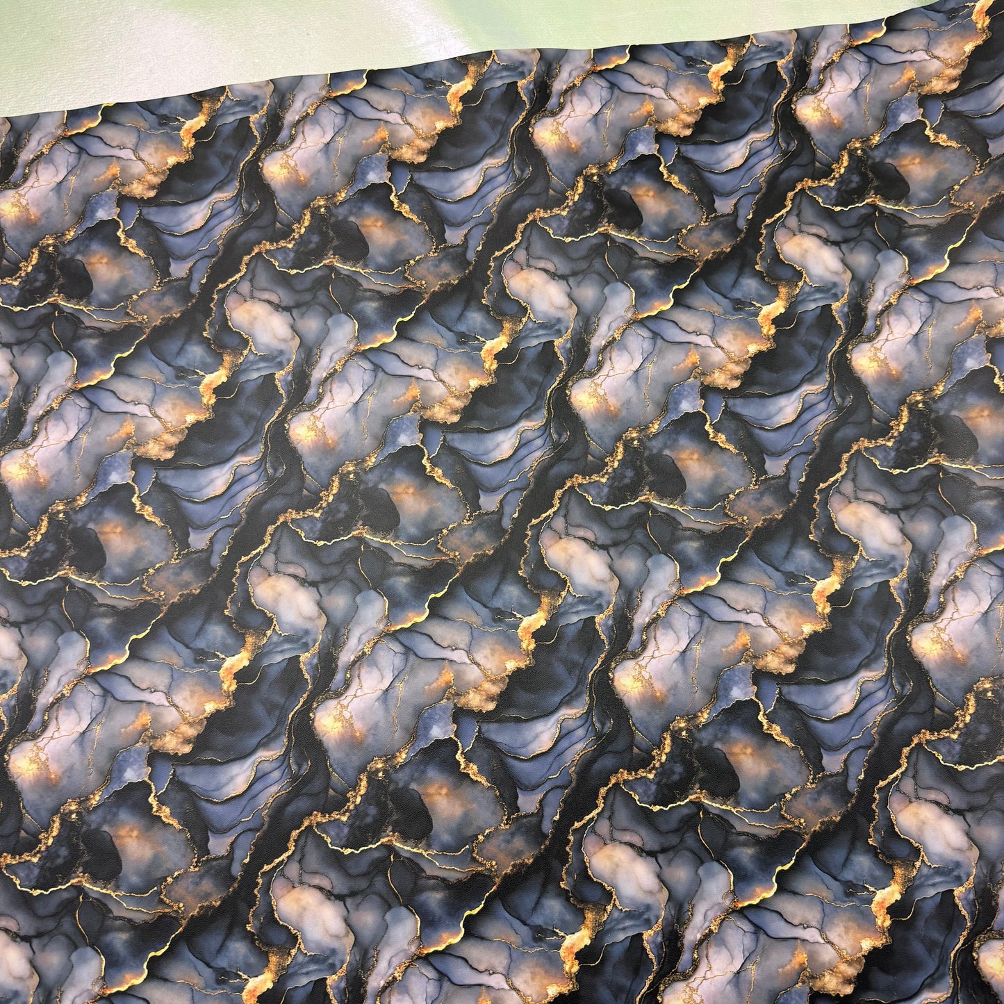 Black Marble Lambskin Smooth Vinyl Medium Scale Half Yard Roll