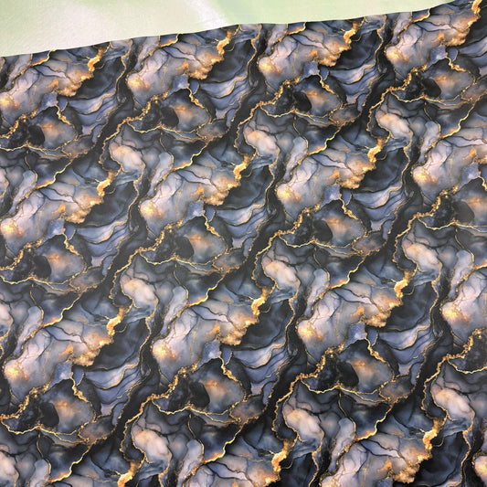 Black Marble Lambskin Smooth Vinyl Medium Scale Half Yard Roll