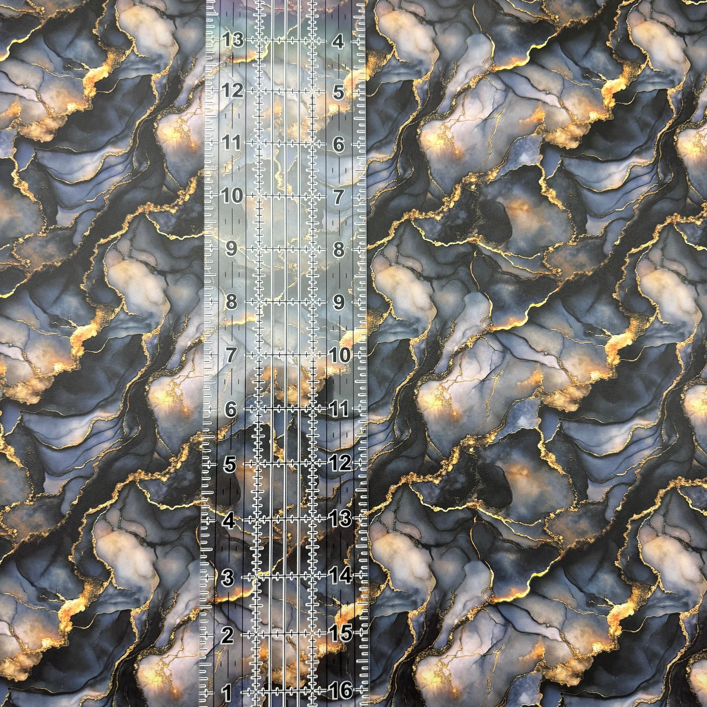 Black Marble Lambskin Smooth Vinyl Medium Scale Half Yard Roll