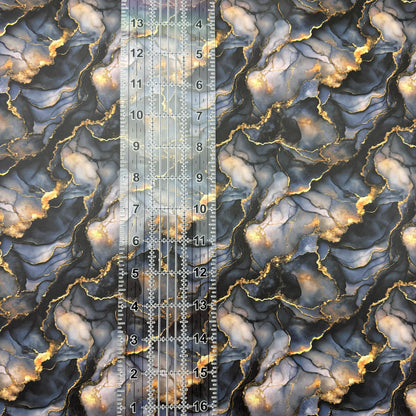Black Marble Lambskin Smooth Vinyl Medium Scale Half Yard Roll