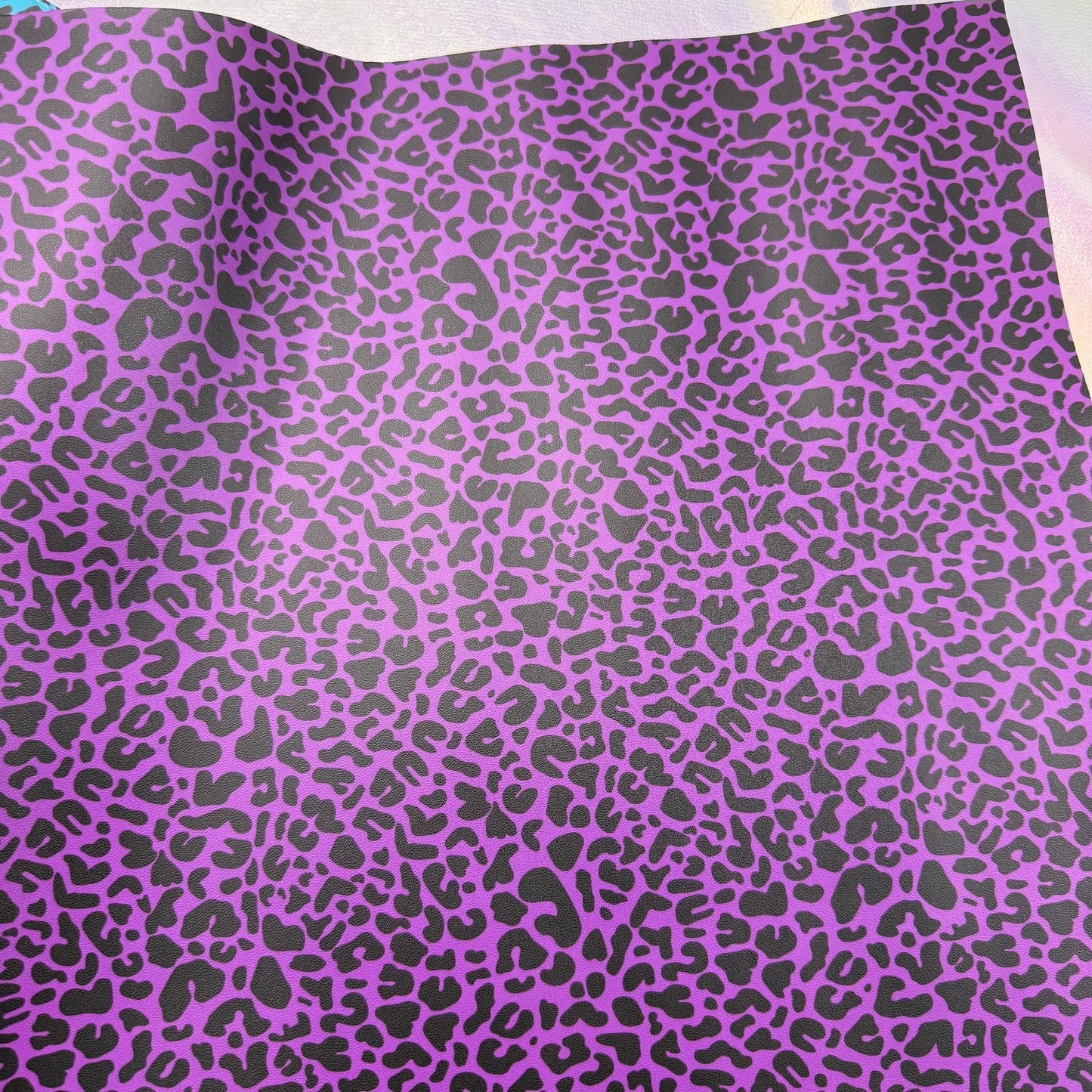 Purple Leopard Lambskin Smooth Vinyl Medium Scale Half Yard Roll