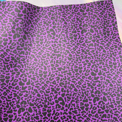 Purple Leopard Lambskin Smooth Vinyl Medium Scale Half Yard Roll